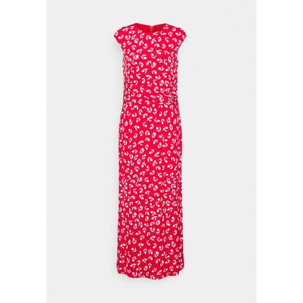 Lauren Ralph Lauren TULIP-PRINT CAP-SLEEVE JERSEY DRESS Długa sukienka lipstick red/cream L4221C1BH-G11